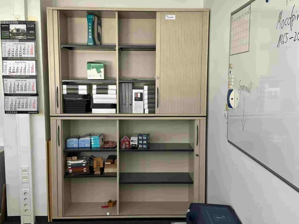 Sideboard, beige, mit Rollladentüren vertikal, 2 Stück