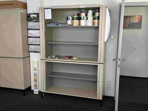Sideboard, beige, mit Rollladentüren vertikal, 2 Stück