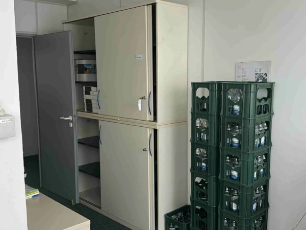 Sideboard, grau, Schiebetüren, 2 Stück